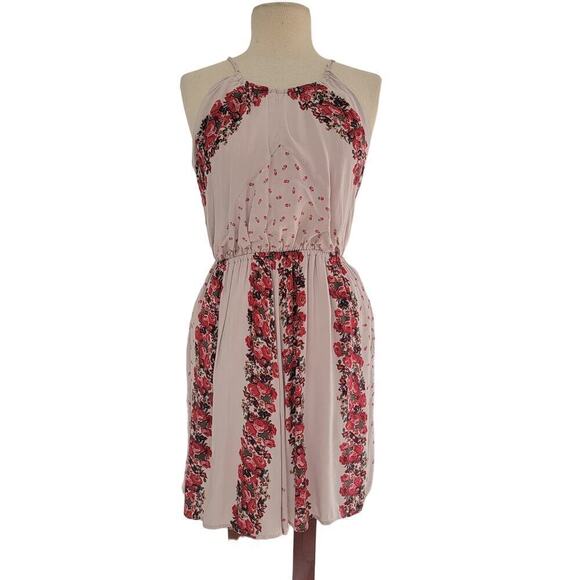Free People Dresses & Skirts - Free People Simona Floral Roses Midi Backless Halter Dress WITH POCKETS Size M